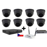 5MPx H265 kamerový IP POE set Zoneway - 8x dome kamera NC960, rekordér NVR 2104, router a POE switch 8 + 1 5MPx H265 kamerový IP POE set Zoneway - 8x dome kamera NC960, rekordér NVR 2104, router a POE switch 8 + 1